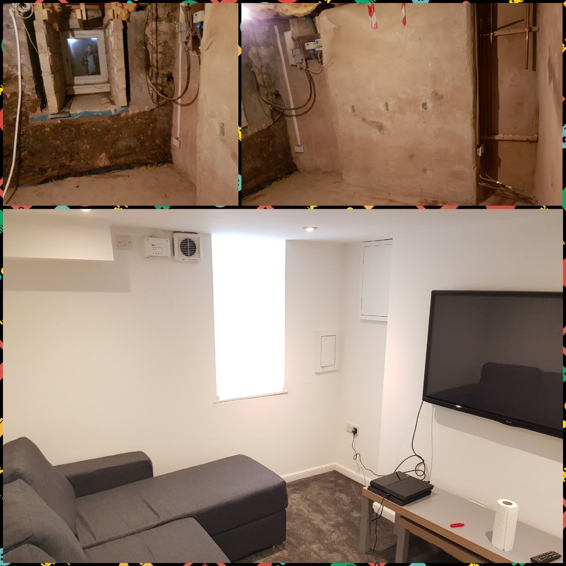 Basement damp proofing example